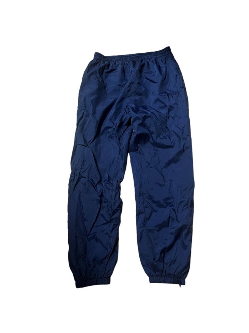Spalding Athletic Apparel Navy Blue Nylon Track Pants Vintage Size Large